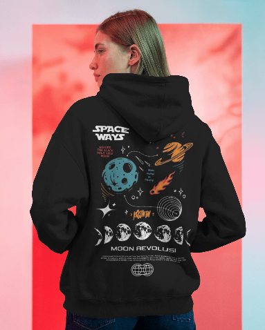 🔭✨ Space Ways: Moon Revolusi Hoodie" – TheOtaku Exclusive