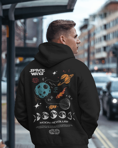 🔭✨ Space Ways: Moon Revolusi Hoodie" – TheOtaku Exclusive